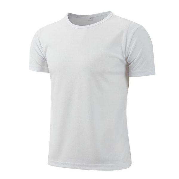 Sommar T-shirt för män Casual Vita T-shirts Man kortärmad T black L
