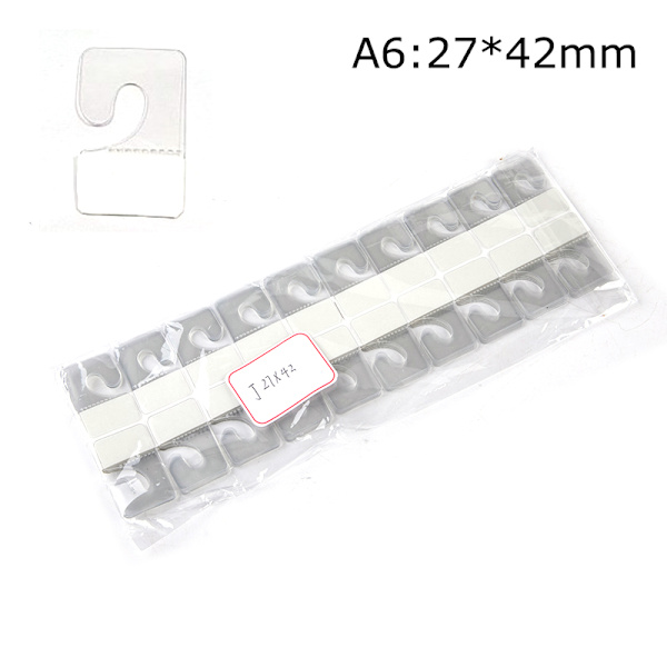 100 st PVC Spår Hål Självhäftande hängetiketter Krok Merchandise Box Ba A6
