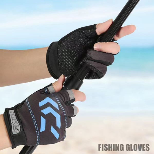 Fiskehandskar Half Finger Anti-slip Andas Hög Elastic Me green
