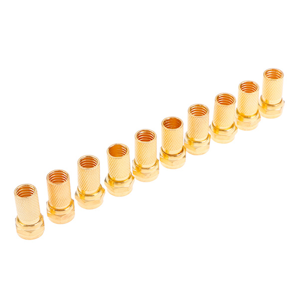 10st Twist on RG6 F Typ Koaxialkabel Kontakter Mässing C