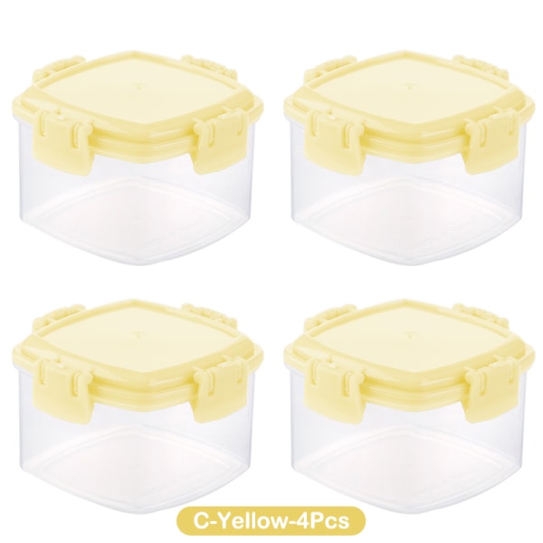 1Set Kryddflaska Minisåsflaska Kryddlåda Kryddburk Sa C-Yellow-4Pcs