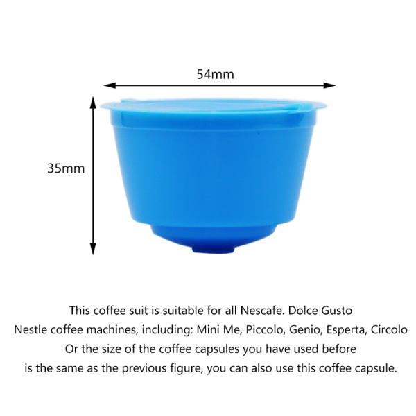 3 st Återanvändbar kaffekapselfilterkopp för Dolce Gusto Refill Brown