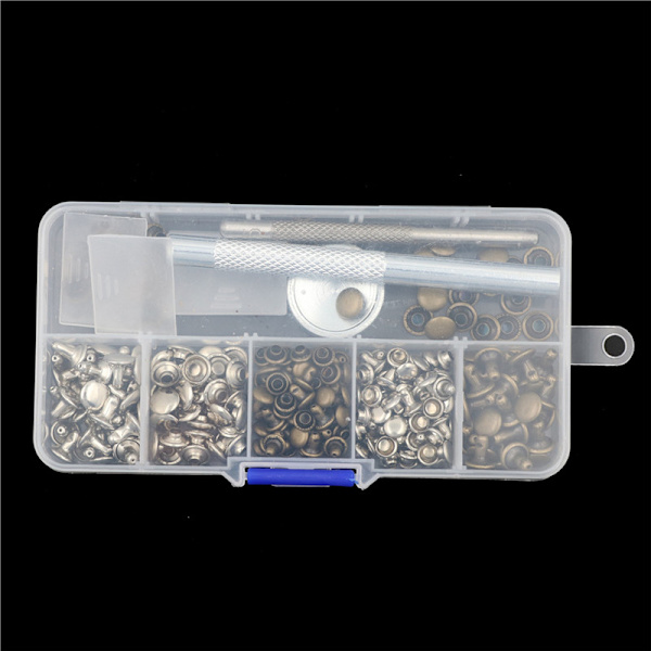 120st/ set Läderhantverksreparation Dubbla cap Metallrör