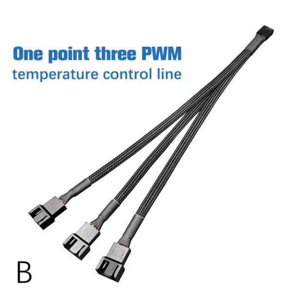 PWM PC Fläktdelare 1 till 2/3 4pin/3pins adapterkabel Ex D