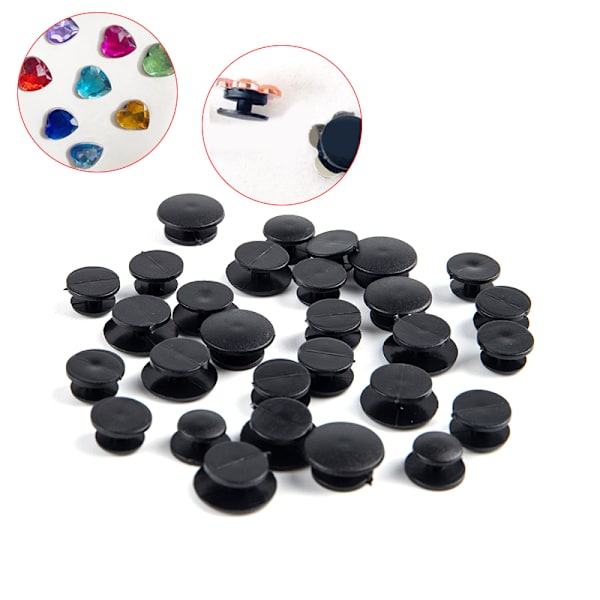 25st svart knappprydnad för DIY-skor Charms dekoration Cra 8mm
