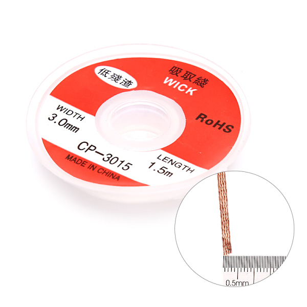 5m CP-2015 Sugband Sugledning Låg resthalt Rengöringsfri tenn 2.0mm