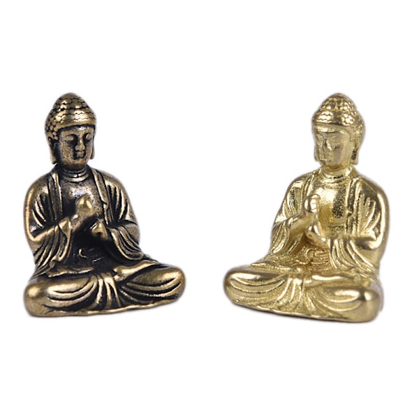 2 färger Mini Size Thai Style Buddha Staty Heminredning Sma distressed