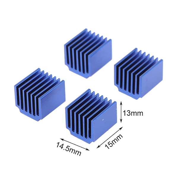 4st 3D-skrivare delar Blå Motor Driver Module Kylflänsar med B