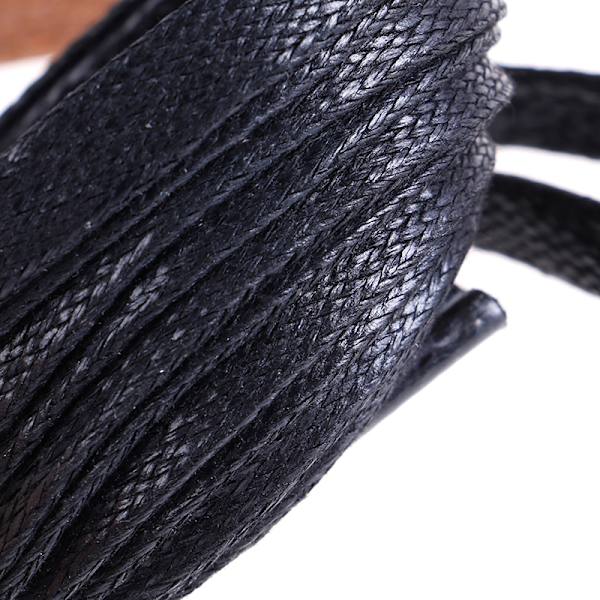 1Par skosnören platta runda läderskor skosnören 80cm /100 Black 150CM