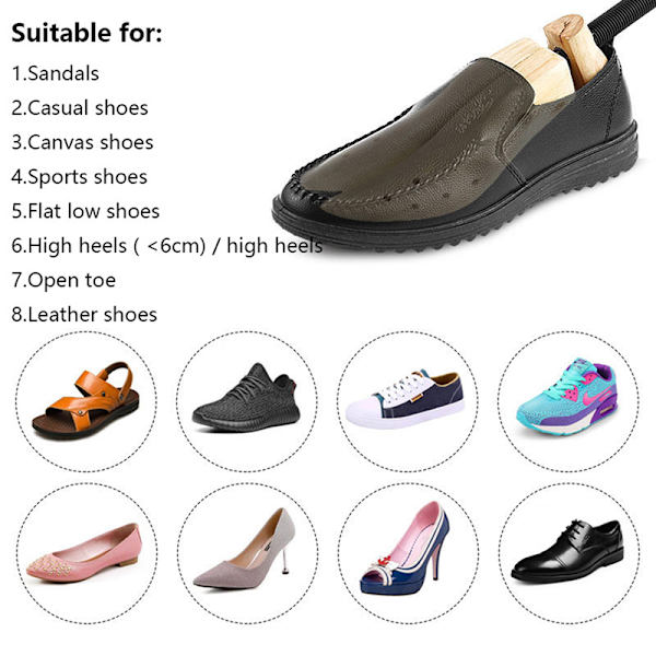 1st 2Way Wooden Shoe Tree Herr- och Damskor Expander djustab M