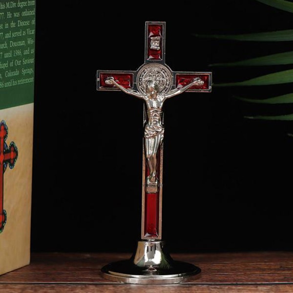Kors krucifix Ställ Kristus katolska Jesus staty statyett Be
