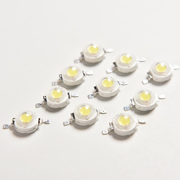 10 STK 1W Pure White SMD LED-pärlor
