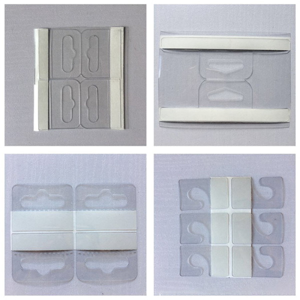 100 st PVC Spår Hål Självhäftande hängetiketter Krok Merchandise Box Ba A3