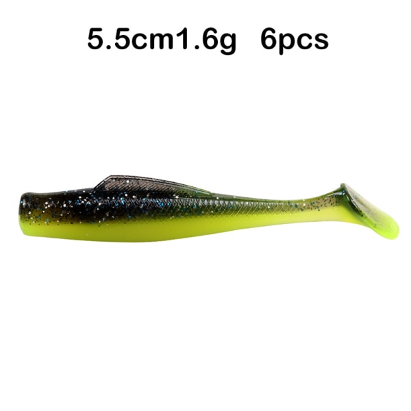 Luya Maggot Soft Bait Soft Worm 6 Styck 5.5Cm/1.6G Betsfiske Dark green