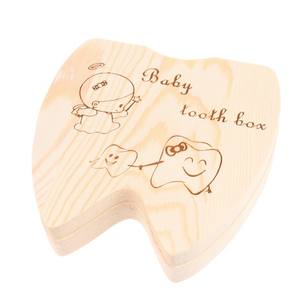 Baby pojkar Flickor Minnesak Wood Tooth Fairy Box Milk Organizer S Girl