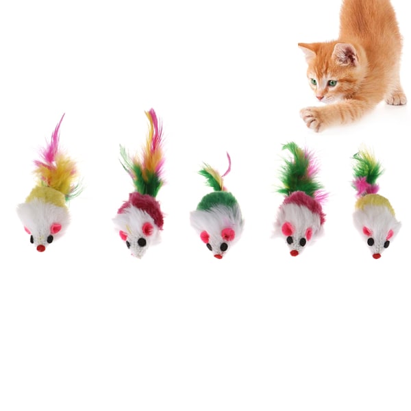 Minimus Pet Cat Interactive Toys Kattunge med färgglada Fe