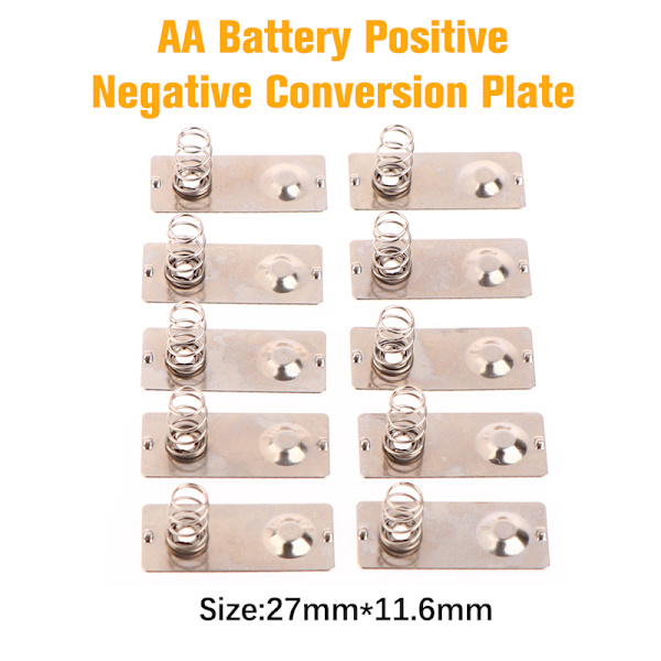 10 st 27x11,6 mm AA batteri positiv negativ omvandlingsfjäder