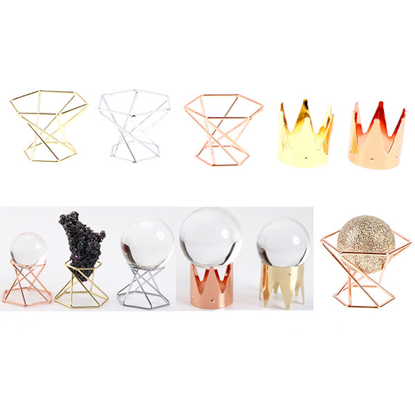 Display Stand Base För Crystal Ball Glas Globe Marbles Sphere Gold