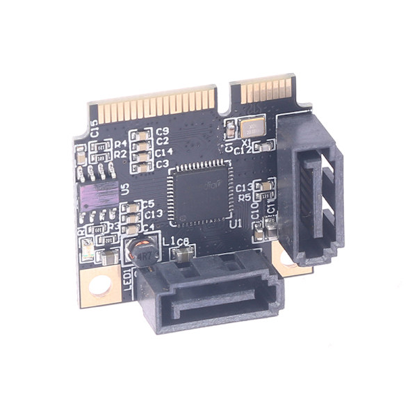 H1111Z Tilläggskort Mini PCI-E PCI Express till 2 Portar SATA 3.0