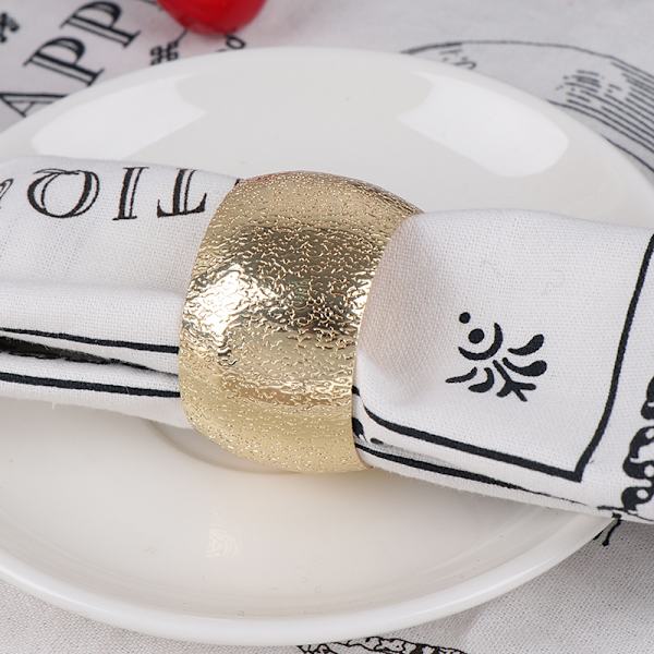 Servettringar Bröllopsfest Hotel Serviette Spänne Servetthållare Gold