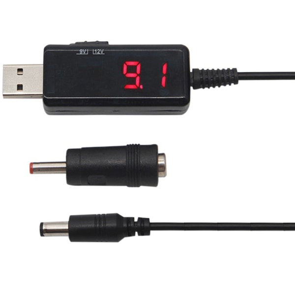 USB Till DC Boost Converter Kabel 5V till 9V 12V Justerbar spänning