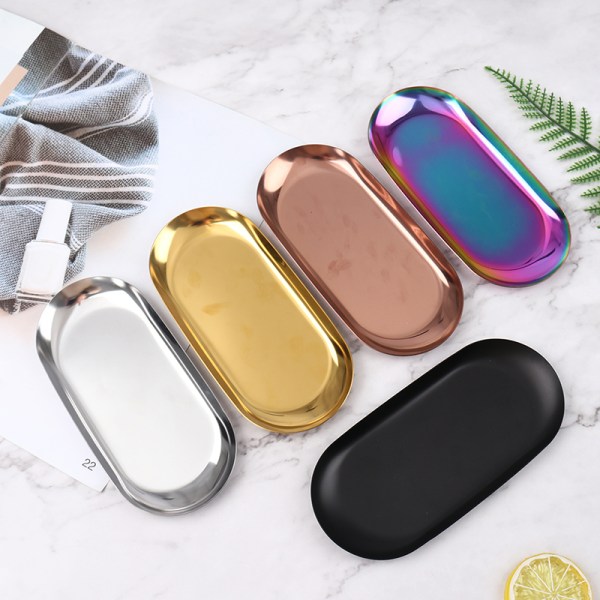 Nordic Style Guld Mattallrik Rostfritt Stål Desserttallrik Nu Multicolor