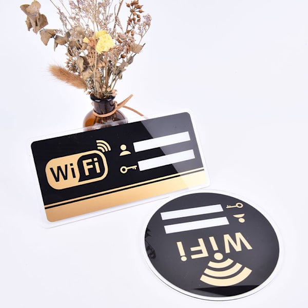 WIFI-skylt 3D Akrylspegel Väggdekal Omskrivbar handstil Rectangle 15×30cm