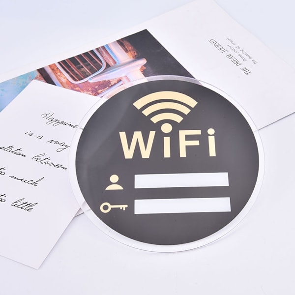 WIFI-skylt 3D Akrylspegel Väggdekal Omskrivbar handstil Rectangle 15×30cm