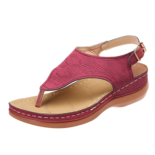 Dam Sandaler Mjuk Botten Kilar Skor Dam Sommar Sandaler Med Red 42