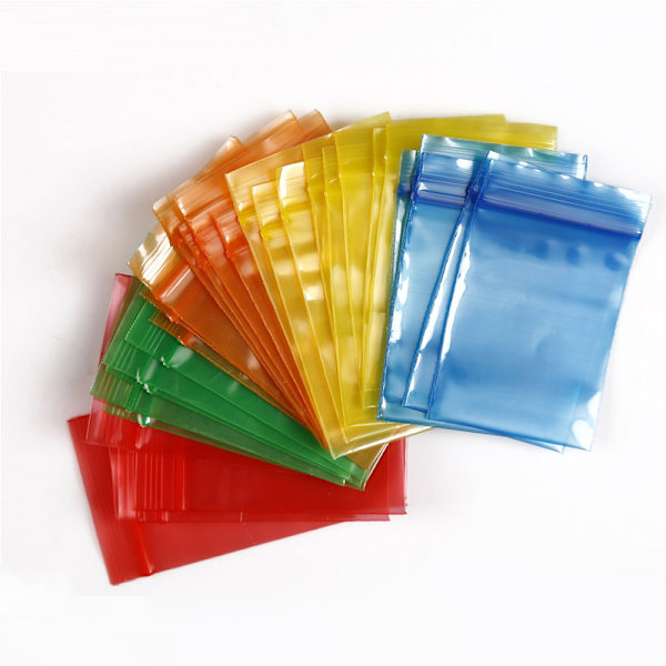 100 st Tjock färg Liten Ziplock Bag Seal Pocket Smycken Mini H Red
