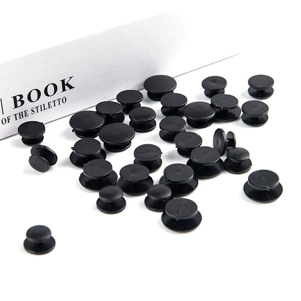 25st svart knappprydnad för DIY-skor Charms dekoration Cra 8mm