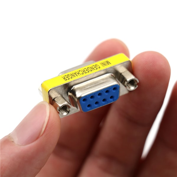 Ny seriell RS-232 DB9 9-stift hona till hona F/F Könsväxlare