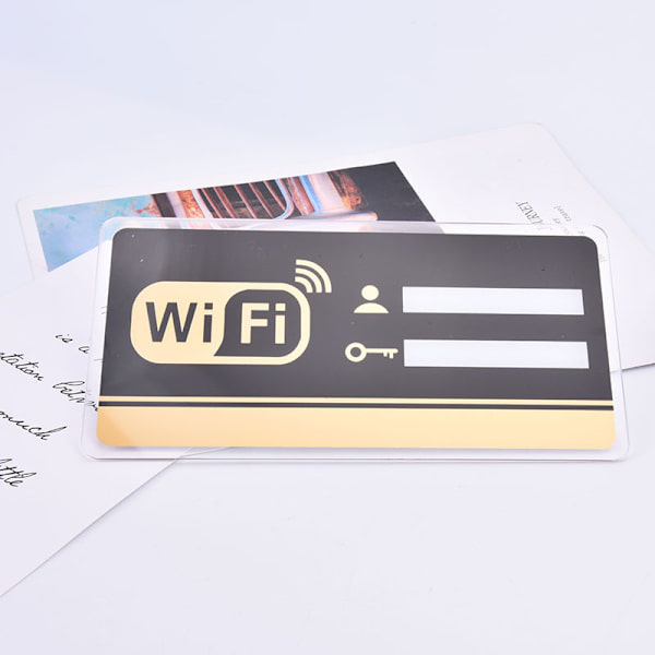 WIFI-skylt 3D Akrylspegel Väggdekal Omskrivbar handstil Rectangle 15×30cm
