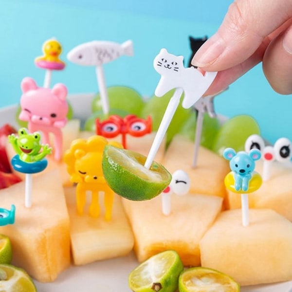 8/6 st Animal Mini Cartoon Fruktgaffel för barn Snack Desse A