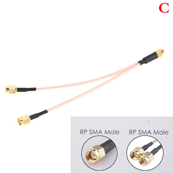 SMA till 2X SMA Hane Hona Y-typ Splitter Combiner Jumper Cable C