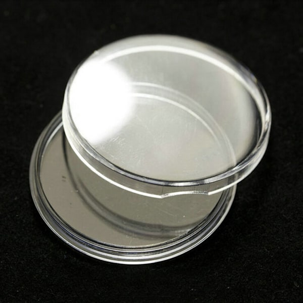 10 st 40 mm applicerade genomskinliga runda fodral Myntförvaringskapslar Håll