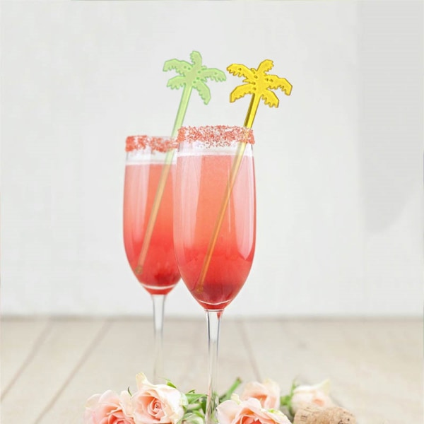 50 st Coconut Tree Cocktail Swizzle Sticks Dryck kafferörare