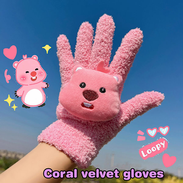 Kawaii Sanrios plyschhandskar Kuromi Cinnamoroll Cartoon och Girl W A