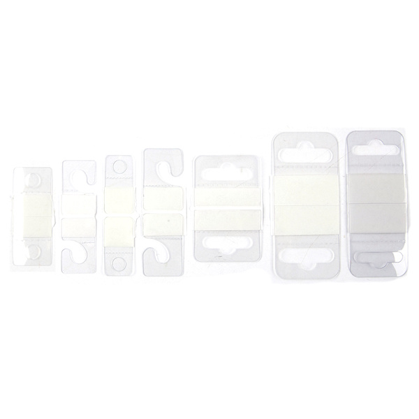 100 st PVC Spår Hål Självhäftande hängetiketter Krok Merchandise Box Ba A3