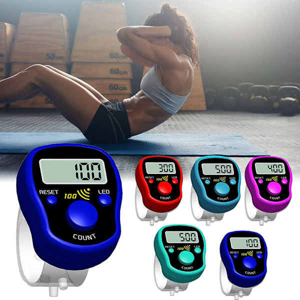 Stitch Marker Rad Hand Tally Finger Counter LCD Electric Digita Red