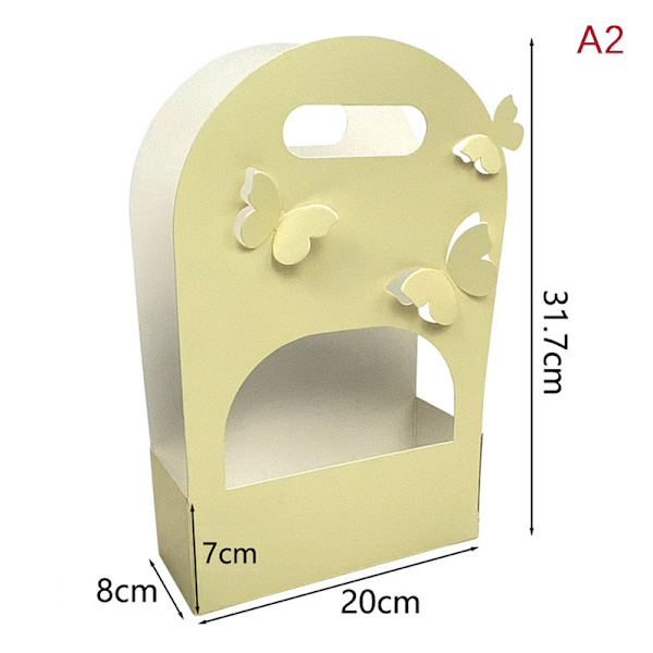 Bukett Tote Box Butterfly Hollow Out Handtag Korg Party Present A2
