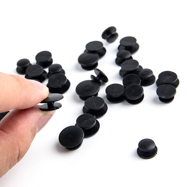 25st svart knappprydnad för DIY-skor Charms dekoration Cra 8mm