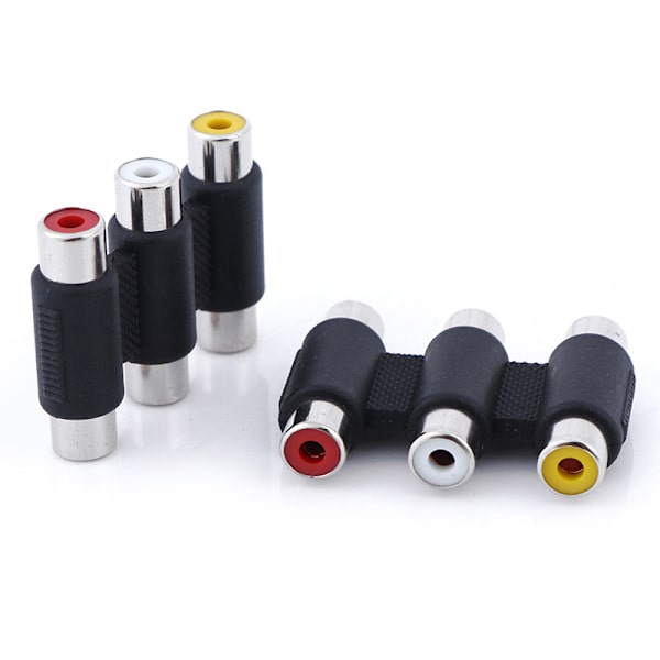 1PC 3 RCA AV o video hona till hona jack adapter 3RCA