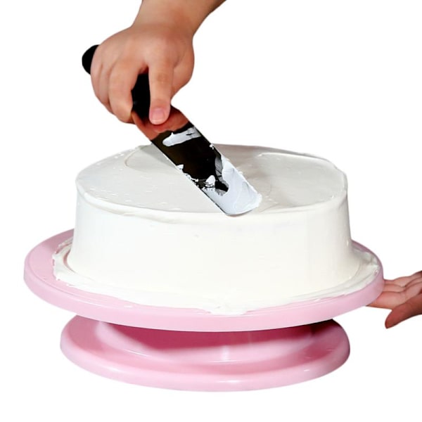 Cake Turntable Roterande Anti-sladd Runt Cake Stand Cake Decorat White