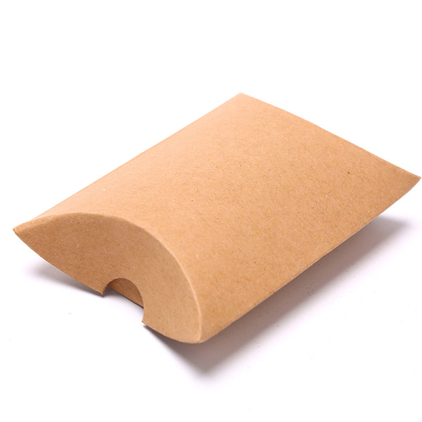 50 st/lot Presentpåse Kraft Presentpåse Julkudde Form P Brown 50PCS