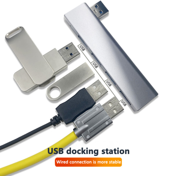 USB3.0 Hub 4 Portar Förlängd Plug Slim Portable USB Splitter Lap
