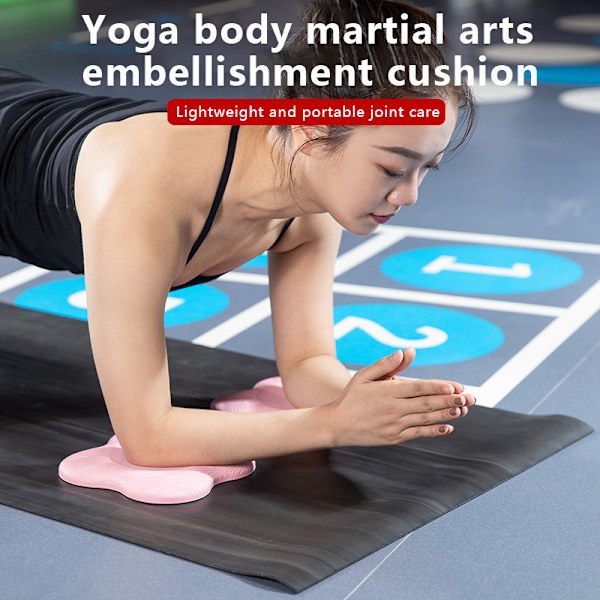 1 Pack Knäskydd Handled Anti-Slip Solid Color Protective Mat Yoga grey