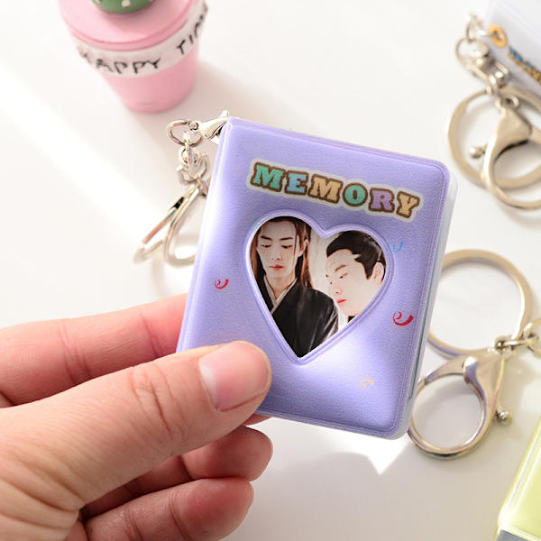 Mini 1 tums fotoalbum med nyckelring Kpop Hollow Love Photo Ho White