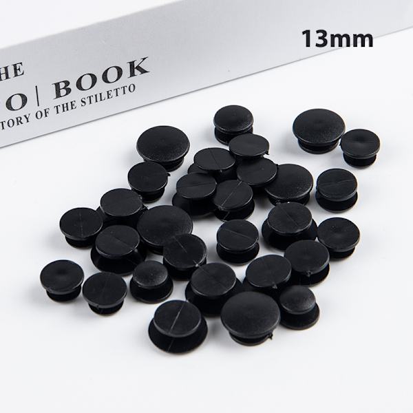 25st svart knappprydnad för DIY-skor Charms dekoration Cra 13mm