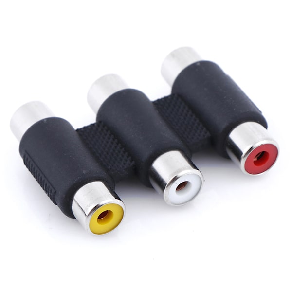 1PC 3 RCA AV o video hona till hona jack adapter 3RCA
